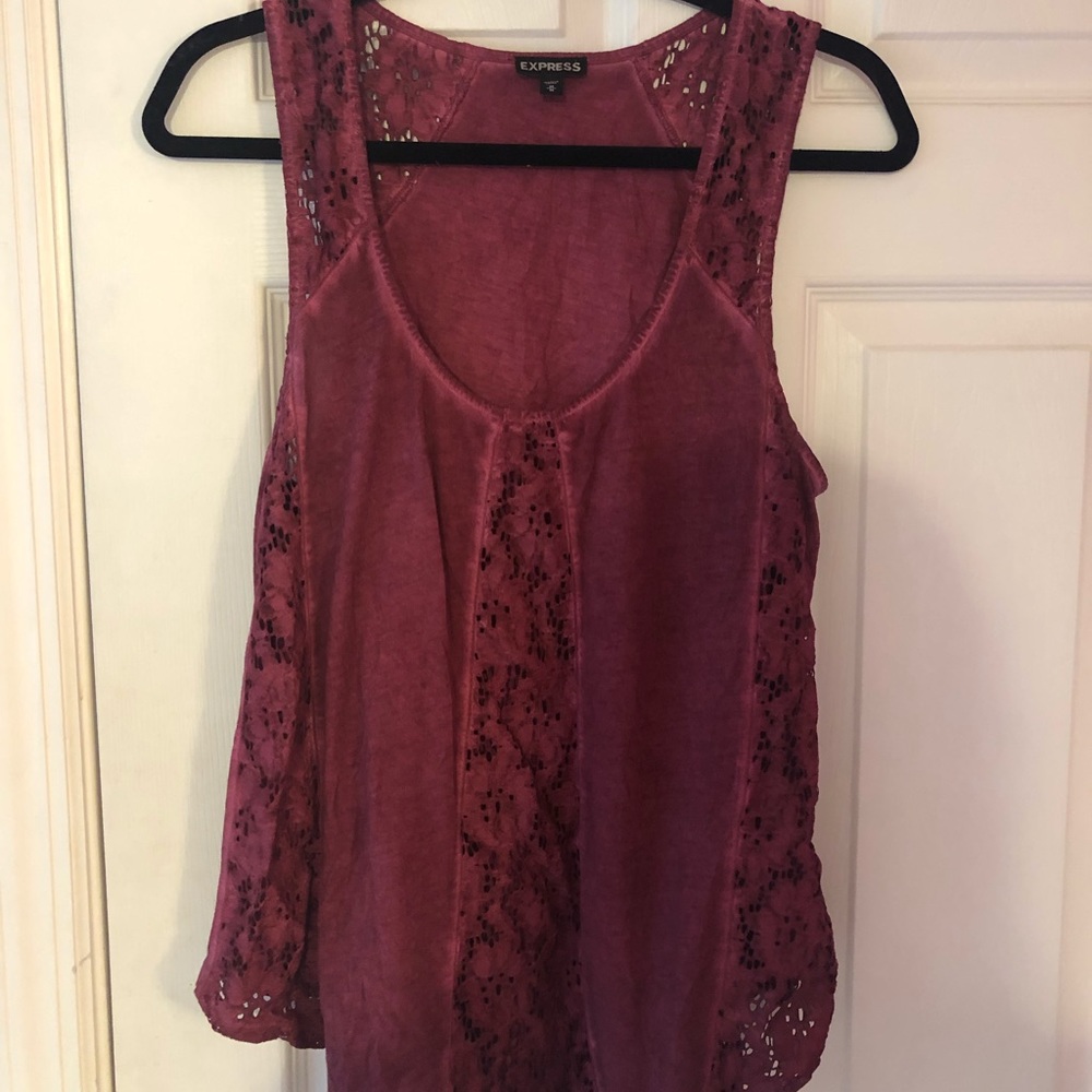 Pink lace tank from Express